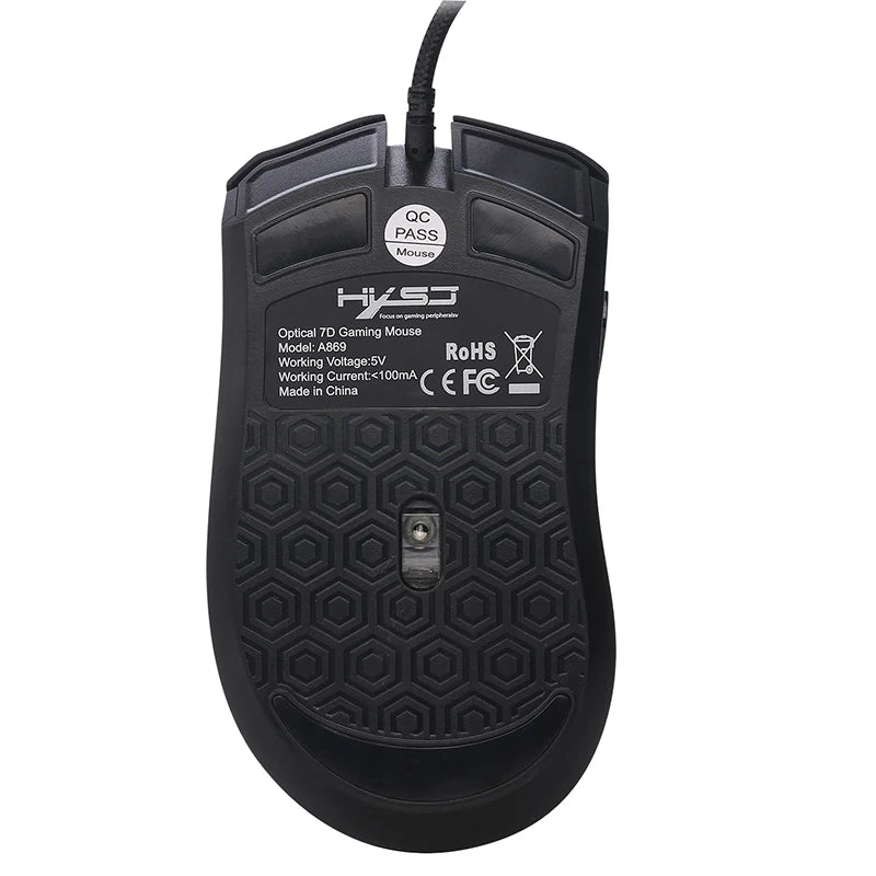 Novo mouse gamer com fio para jogos, 7 botões, 3200DPI, LED, óptico, USB, computador, mouse, jogo, mouse, mause, para, pc, computador, gamer