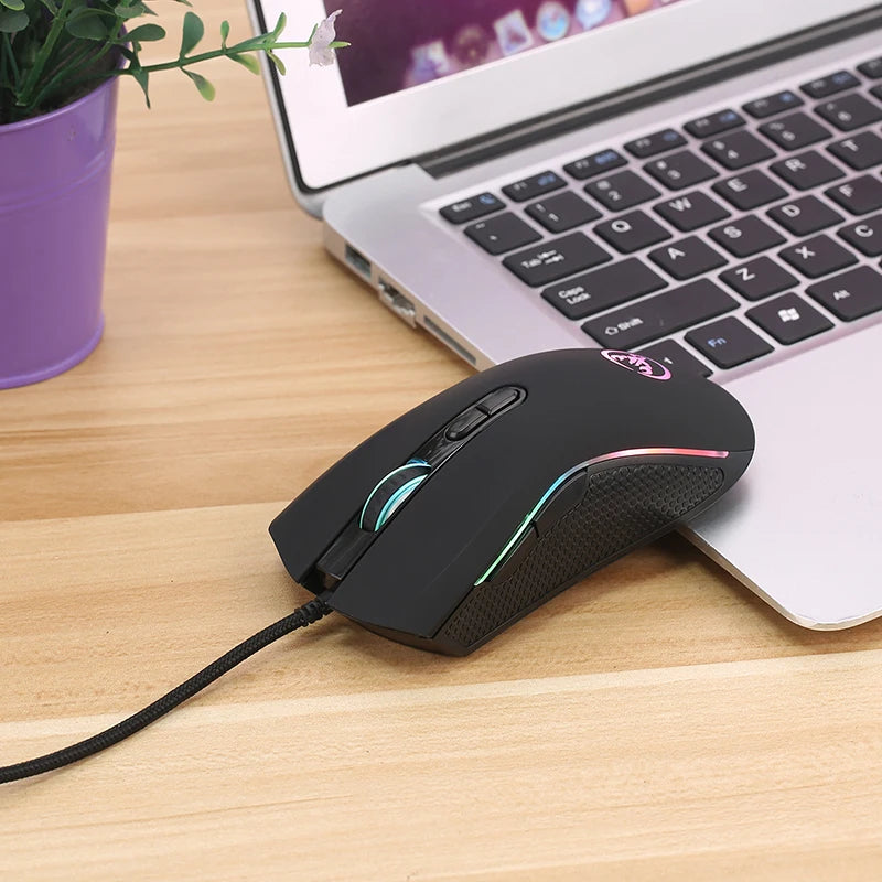 Novo mouse gamer com fio para jogos, 7 botões, 3200DPI, LED, óptico, USB, computador, mouse, jogo, mouse, mause, para, pc, computador, gamer